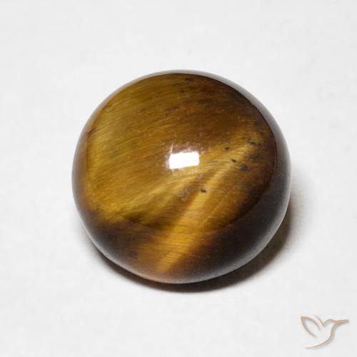 2.14ct Natural Marrom Quente Olho de Tigre, Redondo, Opaco