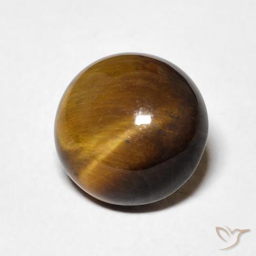 Olho de Tigre Marrom Quente Natural 2.14ct, Redondo, Opaco