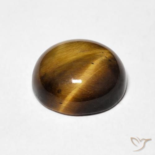 Olho de Tigre Marrom Quente Natural 2.14ct, Redondo, Opaco