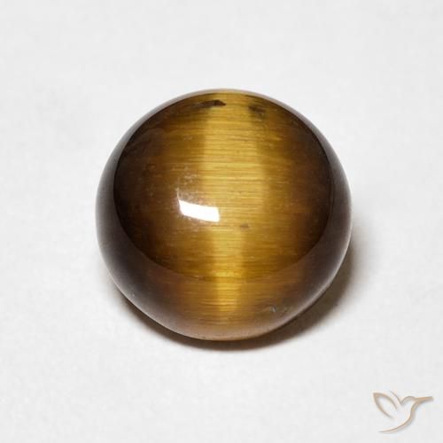 2.03ct Natural Marrom dourado Olho de Tigre, Redondo, Opaco