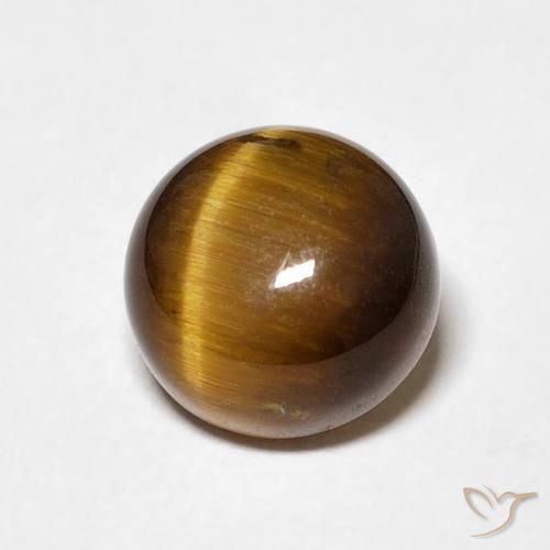 Olho de Tigre Marrom dourado Natural 2.03ct, Redondo, Opaco