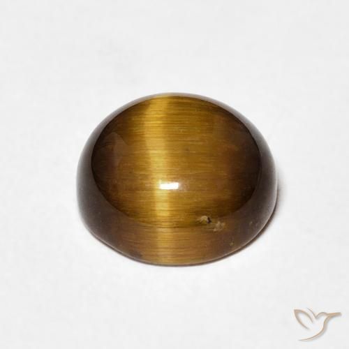 Olho de Tigre Marrom dourado Natural 2.03ct, Redondo, Opaco