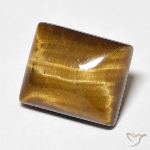 Olho de Tigre Castanho médio Natural 6.28ct, baguete, Opaco