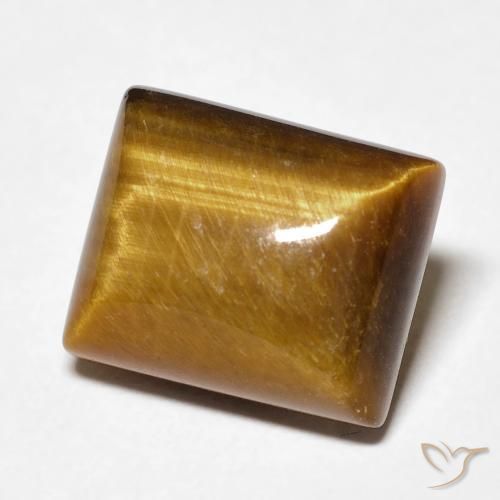 Olho de Tigre Castanho médio Natural 6.18ct, baguete, Opaco