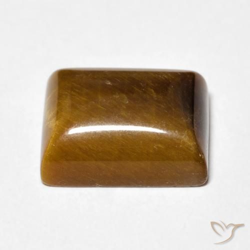 Olho de Tigre Castanho médio Natural 6.18ct, baguete, Opaco