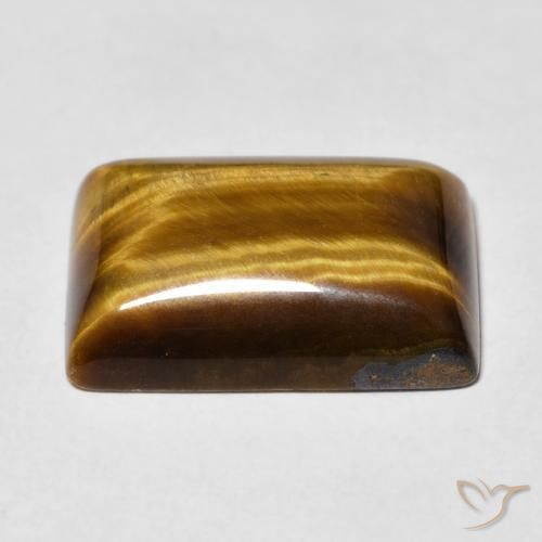 Olho de Tigre Gingerbread Marrom Natural 12.74ct, baguete, Opaco