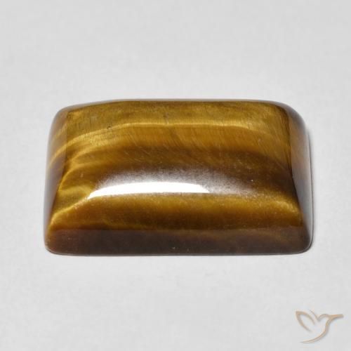 Olho de Tigre Gingerbread Marrom Natural 13.54ct, baguete, Opaco