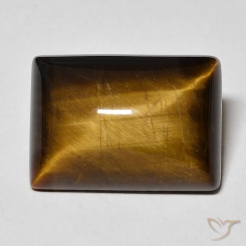 13.01ct Natural Marrom dourado Olho de Tigre, baguete, Opaco