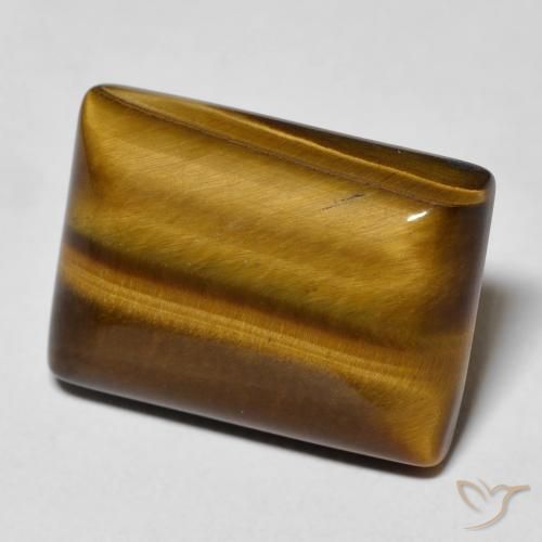 Olho de Tigre Marrom dourado Natural 12.82ct, baguete, Opaco