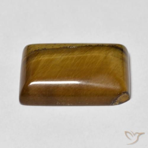Olho de Tigre Castanho médio Natural 11.12ct, baguete, Opaco