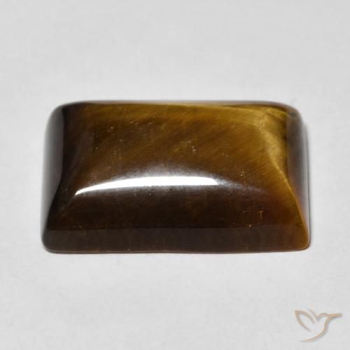 Olho de Tigre Castanho médio Natural 12.62ct, baguete, Opaco