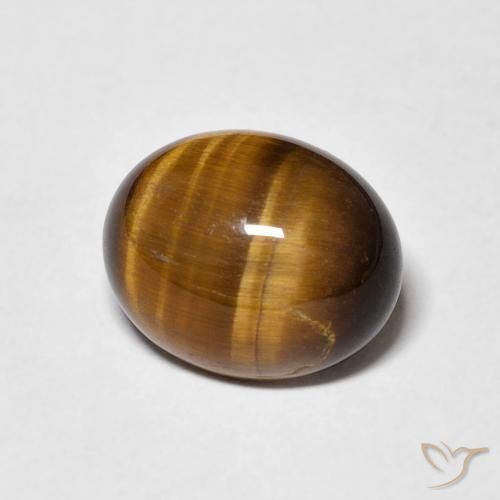 Olho de Tigre Marrom-amarelado Natural 3.75ct, oval, Opaco