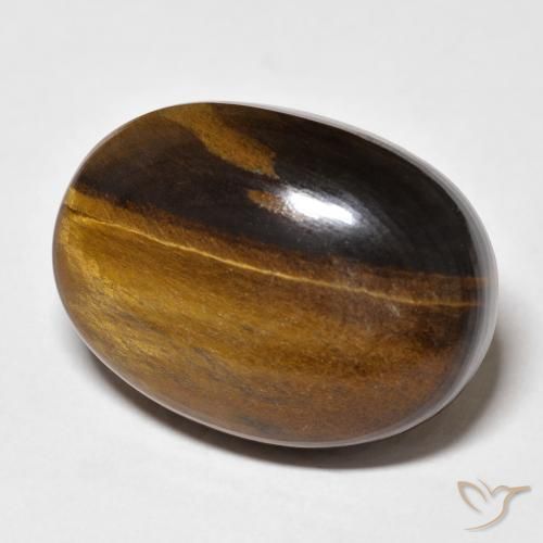 Olho de Tigre Castanho médio Natural 26.42ct, oval, Opaco