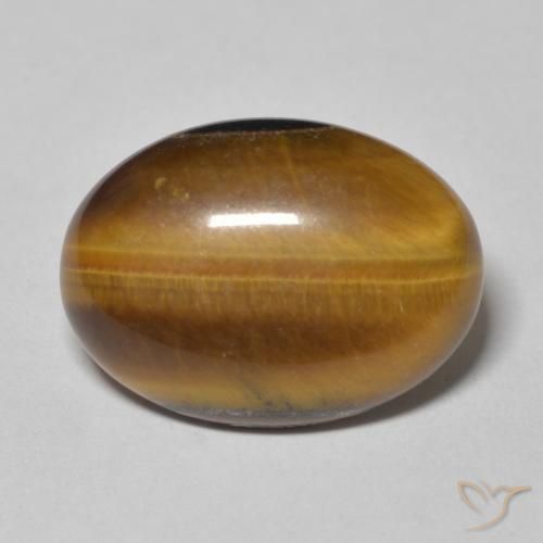 Olho de Tigre Castanho médio Natural 9.70ct, oval, Opaco