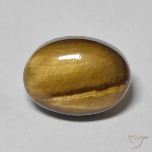 7.09ct Natural Medium Light-Brown Olho de Tigre, oval, Opaco