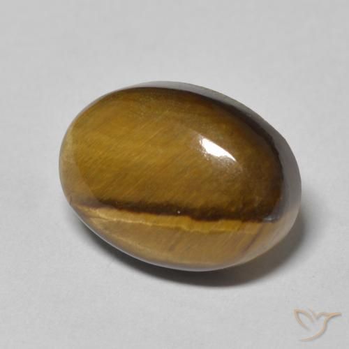 Olho de Tigre Medium Light-Brown Natural 7.09ct, oval, Opaco
