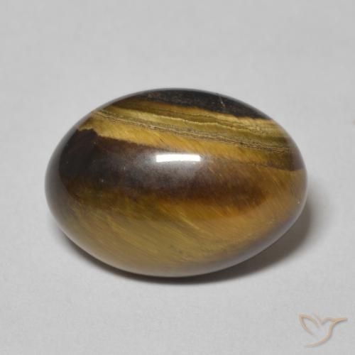 6.16ct Natural Marrom-amarelado Olho de Tigre, oval, Opaco