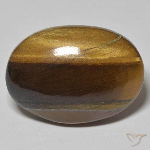 30.36ct Natural Marrom-amarelado Olho de Tigre, oval, Opaco