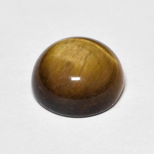 Olho de Tigre Marrom Quente Natural 4.17ct, Redondo, Opaco