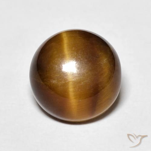 4.24ct Natural Castanho médio Olho de Tigre, Redondo, Opaco