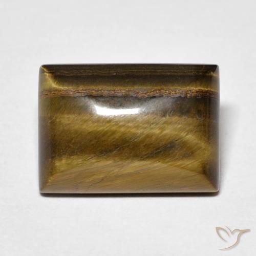 7.07ct Natural Medium Light-Brown Olho de Tigre, baguete, Opaco