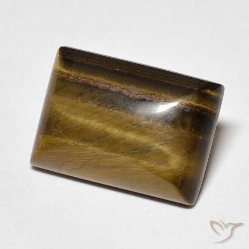 Olho de Tigre Medium Light-Brown Natural 7.07ct, baguete, Opaco