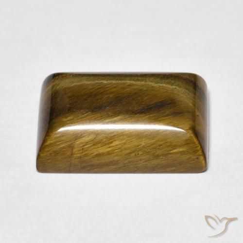 Olho de Tigre Medium Light-Brown Natural 7.07ct, baguete, Opaco