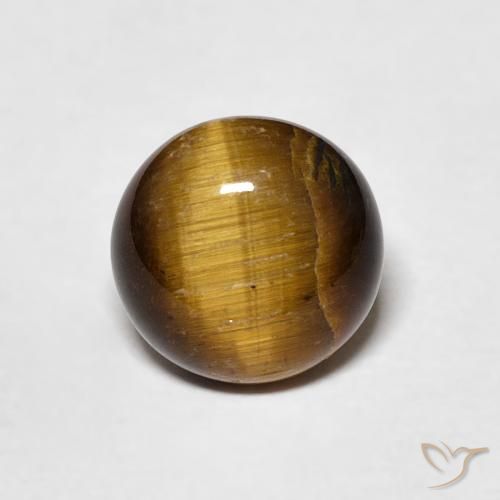 1.71ct Natural Castanho médio Olho de Tigre, Redondo, Opaco