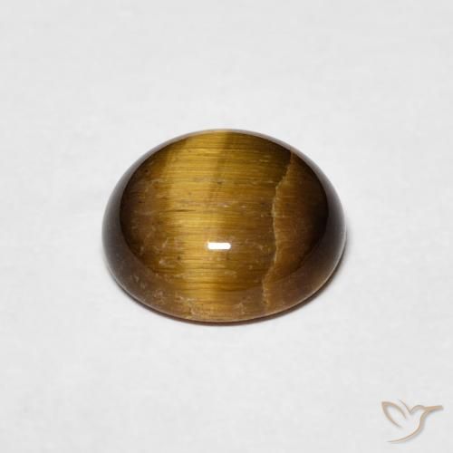 Olho de Tigre Castanho médio Natural 1.71ct, Redondo, Opaco