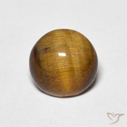 1.50ct Natural Castanho médio Olho de Tigre, Redondo, Opaco
