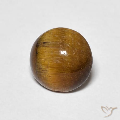 Olho de Tigre Castanho médio Natural 1.50ct, Redondo, Opaco