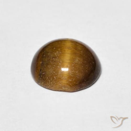 Olho de Tigre Castanho médio Natural 1.50ct, Redondo, Opaco