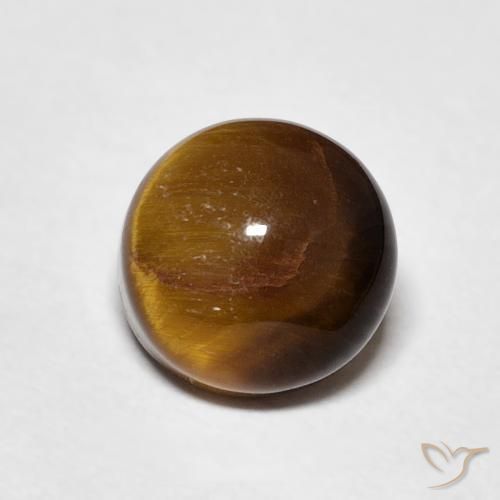 Olho de Tigre Castanho médio Natural 2.20ct, Redondo, Opaco