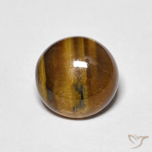 1.87ct Natural Marrom dourado Olho de Tigre, Redondo, Opaco