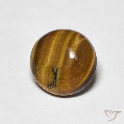 Olho de Tigre Marrom dourado Natural 1.87ct, Redondo, Opaco
