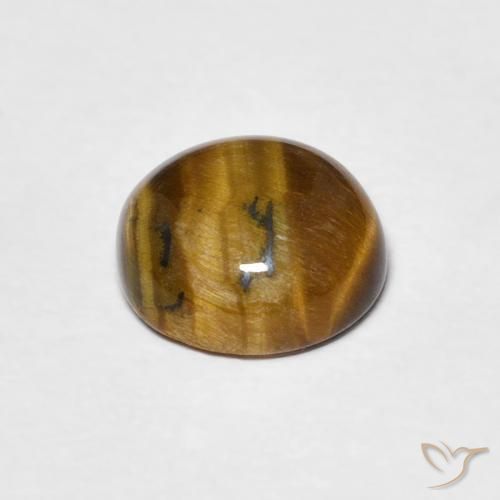Olho de Tigre Marrom dourado Natural 1.87ct, Redondo, Opaco