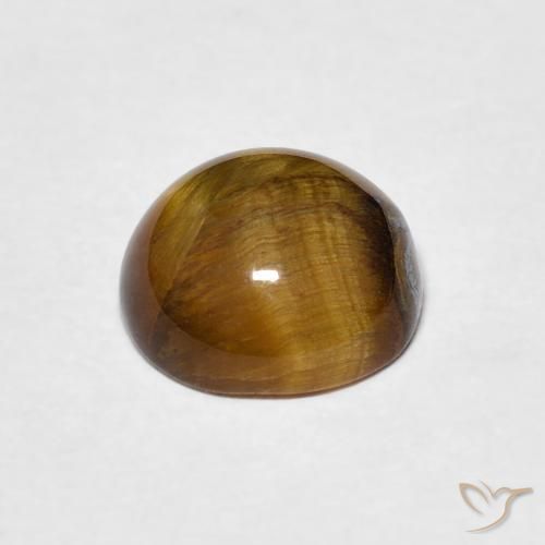 Olho de Tigre Castanho médio Natural 2.13ct, Redondo, Opaco