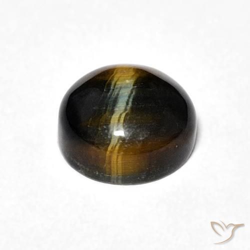 Olho de Tigre Marrom Quente Natural 2.25ct, Redondo, Opaco