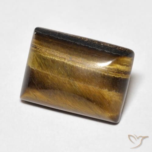 Olho de Tigre Castanho médio Natural 7.83ct, baguete, Opaco