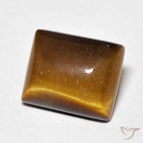 Olho de Tigre Castanho médio Natural 6.17ct, baguete, Opaco