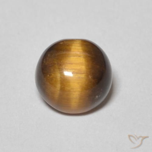 1.32ct Natural Gingerbread Marrom Olho de Tigre, Redondo, Opaco