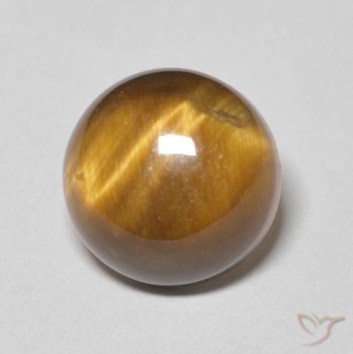4.47ct Natural Marrom Quente Olho de Tigre, Redondo, Opaco