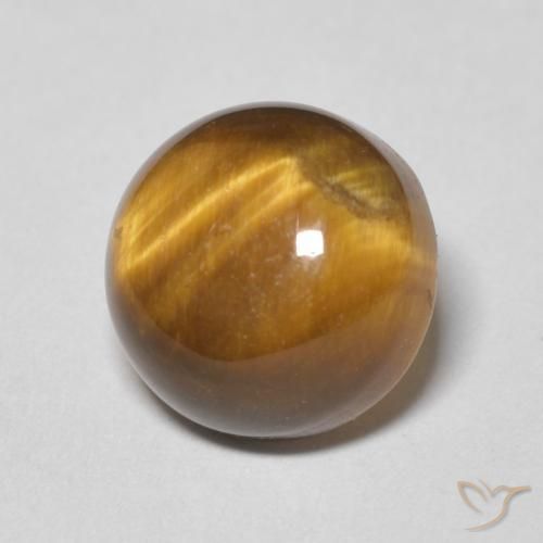 Olho de Tigre Marrom Quente Natural 4.47ct, Redondo, Opaco