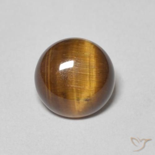 1.24ct Natural Marrom Quente Olho de Tigre, Redondo, Opaco