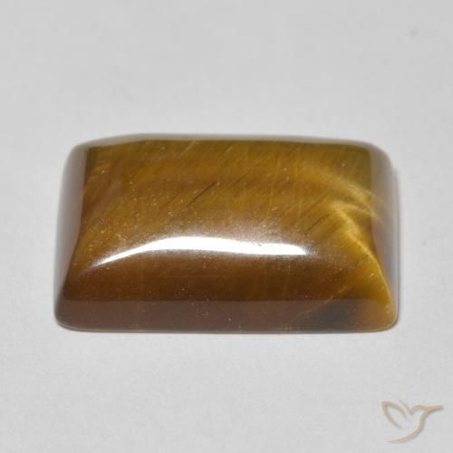 Olho de Tigre Castanho médio Natural 13.33ct, baguete, Opaco