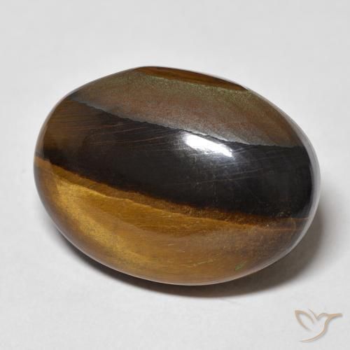 Olho de Tigre Marrom-amarelado Natural 26.28ct, oval, Opaco