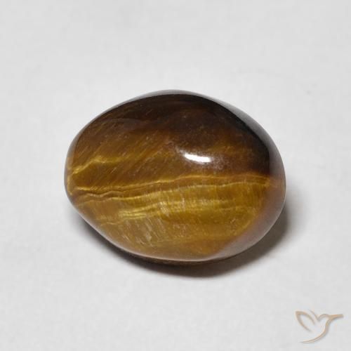 Olho de Tigre Castanho médio Natural 3.30ct, oval, Opaco