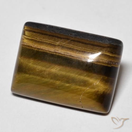 Olho de Tigre Marrom-amarelado Natural 15.09ct, baguete, Opaco