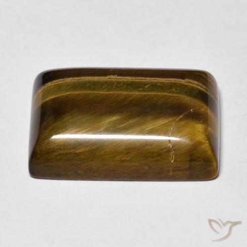 Olho de Tigre Marrom-amarelado Natural 15.09ct, baguete, Opaco