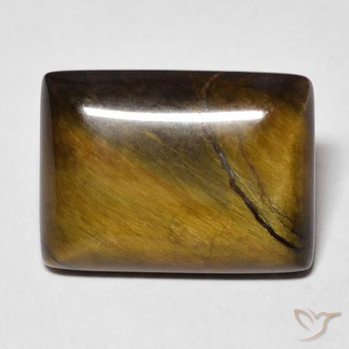 12.60ct Natural Marrom-amarelado Olho de Tigre, baguete, Opaco